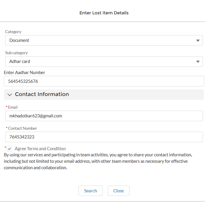 A screenshot of a contact information  Description automatically generated